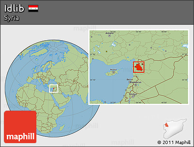 Savanna Style Location Map of Idlib