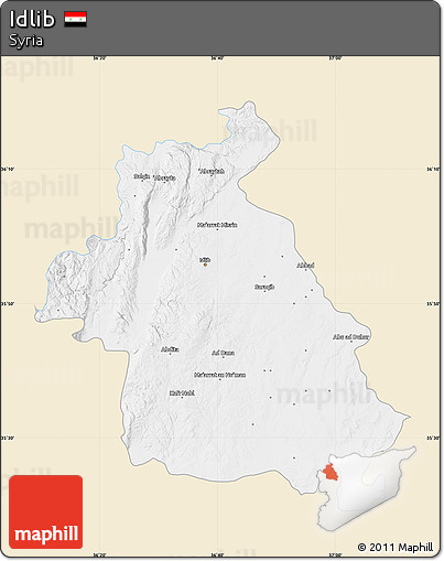 Classic Style Map of Idlib, single color outside