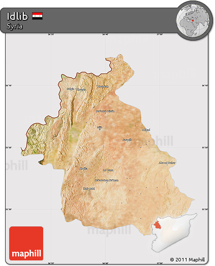 Satellite Map of Idlib, cropped outside