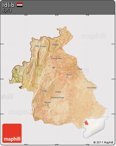 Satellite Map of Idlib, cropped outside