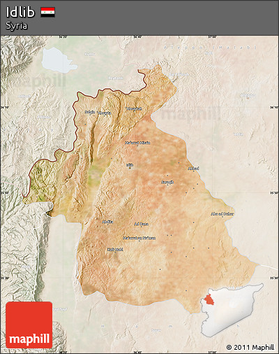 Satellite Map of Idlib, lighten