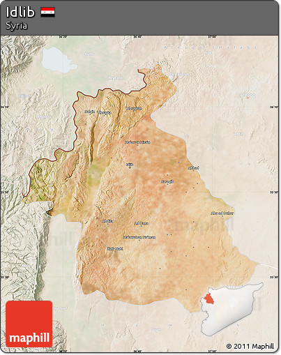 Satellite Map of Idlib, lighten