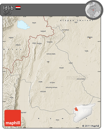 Shaded Relief Map of Idlib