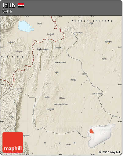 Shaded Relief Map of Idlib