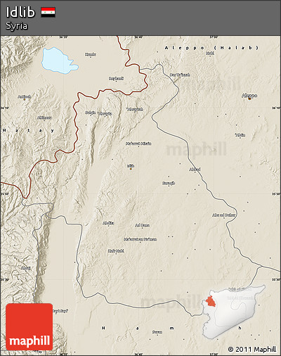 Shaded Relief Map of Idlib