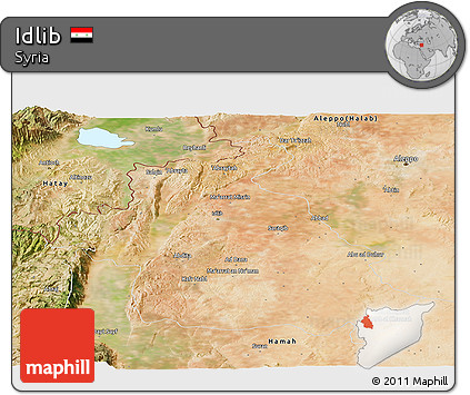 Satellite Panoramic Map of Idlib