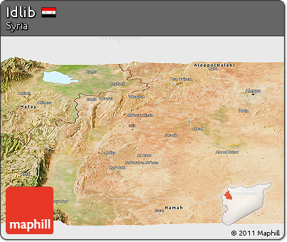 Satellite Panoramic Map of Idlib
