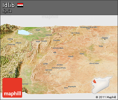 Satellite Panoramic Map of Idlib