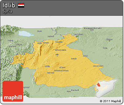 Savanna Style Panoramic Map of Idlib