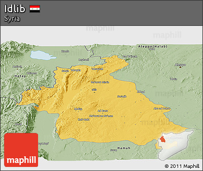Savanna Style Panoramic Map of Idlib