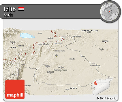 Shaded Relief Panoramic Map of Idlib