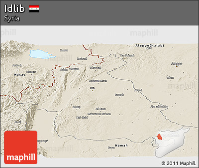 Shaded Relief Panoramic Map of Idlib