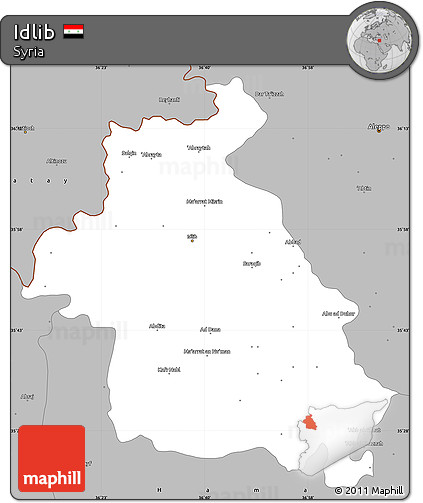 Gray Simple Map of Idlib