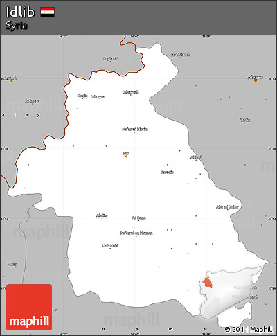 Gray Simple Map of Idlib