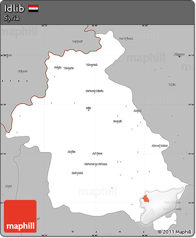 Gray Simple Map of Idlib
