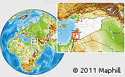 Physical Location Map of Kuneitra (El Qunaytirah, highlighted country, within the entire country