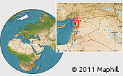 Satellite Location Map of Lattakia (Al Ladhiqiyah, within the entire country