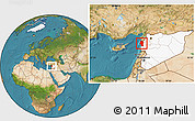 Satellite Location Map of Lattakia (Al Ladhiqiyah, highlighted country