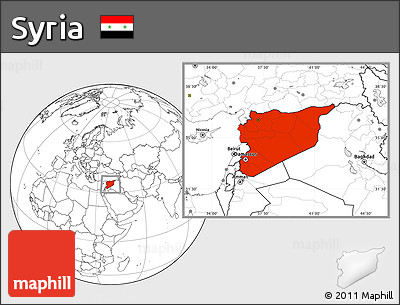 Blank Location Map of Syria