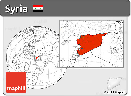 Blank Location Map of Syria