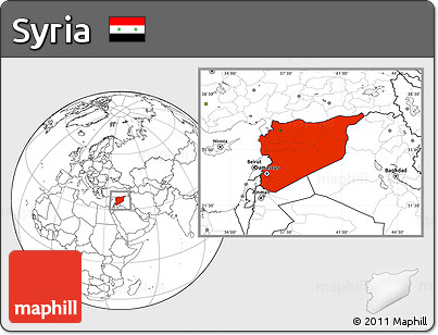 Blank Location Map of Syria