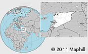 Blank Location Map of Syria, gray outside