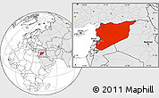 Blank Location Map of Syria, highlighted continent
