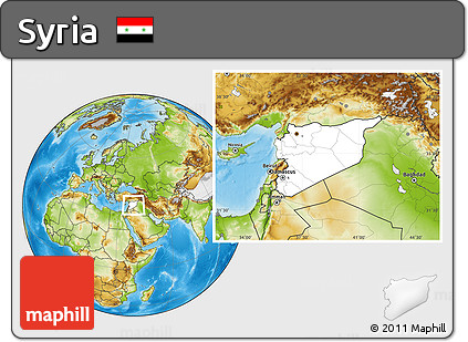 Blank Location Map of Syria, physical outside