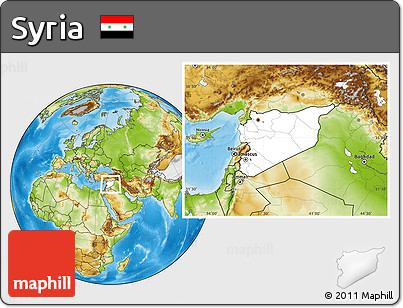 Blank Location Map of Syria, physical outside