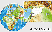 Blank Location Map of Syria, physical outside