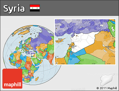 Blank Location Map of Syria, political outside