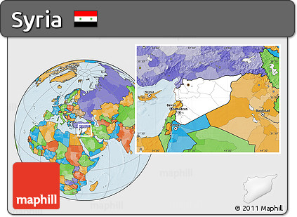 Blank Location Map of Syria, political outside
