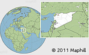 Blank Location Map of Syria, savanna style outside