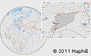 Gray Location Map of Syria, lighten, desaturated