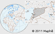 Gray Location Map of Syria, lighten