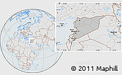 Gray Location Map of Syria, lighten, semi-desaturated