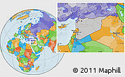 Gray Location Map of Syria, political outside