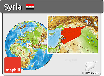 Physical Location Map of Syria