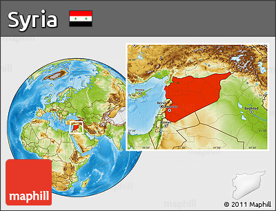 Physical Location Map of Syria
