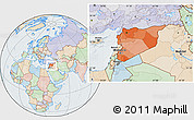 Political Location Map of Syria, lighten