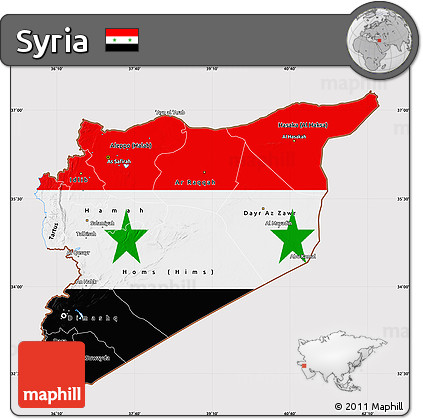 Flag Map of Syria