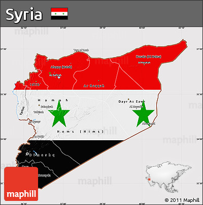 Flag Map of Syria
