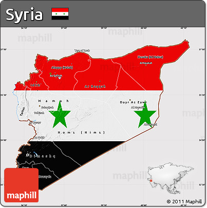 Flag Map of Syria