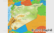 Physical Map of Syria, political outside