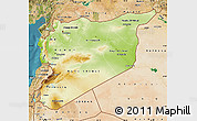 Physical Map of Syria, satellite outside