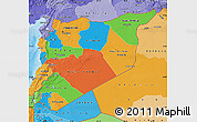 Political Map of Syria, political shades outside