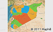 Political Map of Syria, satellite outside