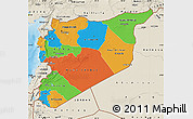 Political Map of Syria, shaded relief outside