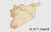 Satellite Map of Syria, cropped outside