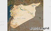 Satellite Map of Syria, darken